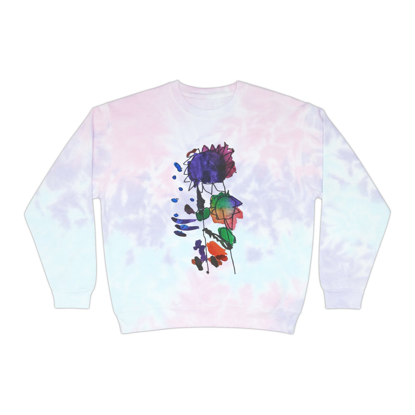 Watercolor Bouquet - Tie-Dye Sweatshirt