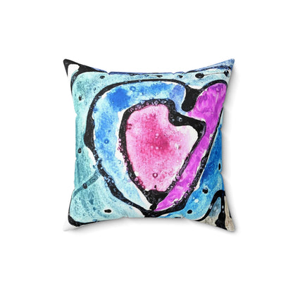 Watercolor Hearts Square Pillow