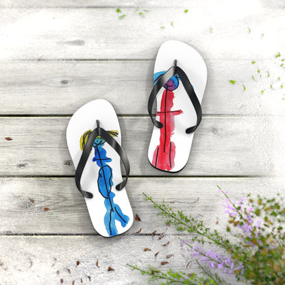 Watercolor Friends Flip Flops