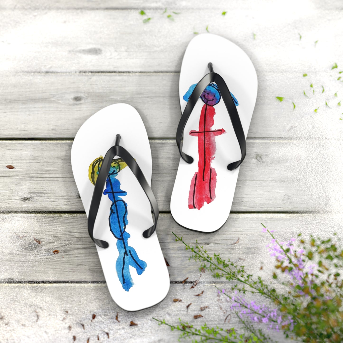 Watercolor Friends Flip Flops