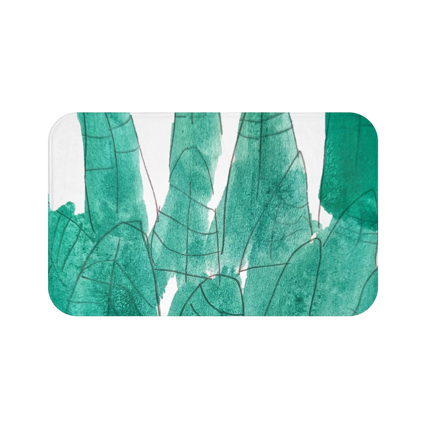 Watercolor Leaves Bath Mat