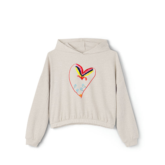 Heart Swirls Cinched Bottom Hoodie