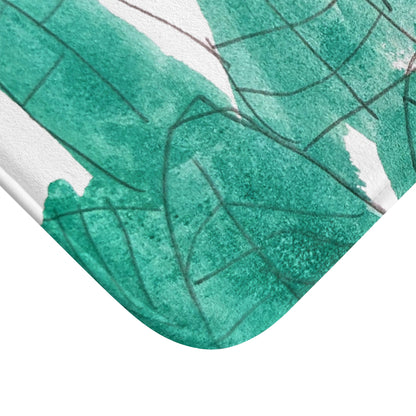 Watercolor Leaves Bath Mat