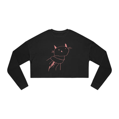 Stick Kitty Cropped Sweatshirt