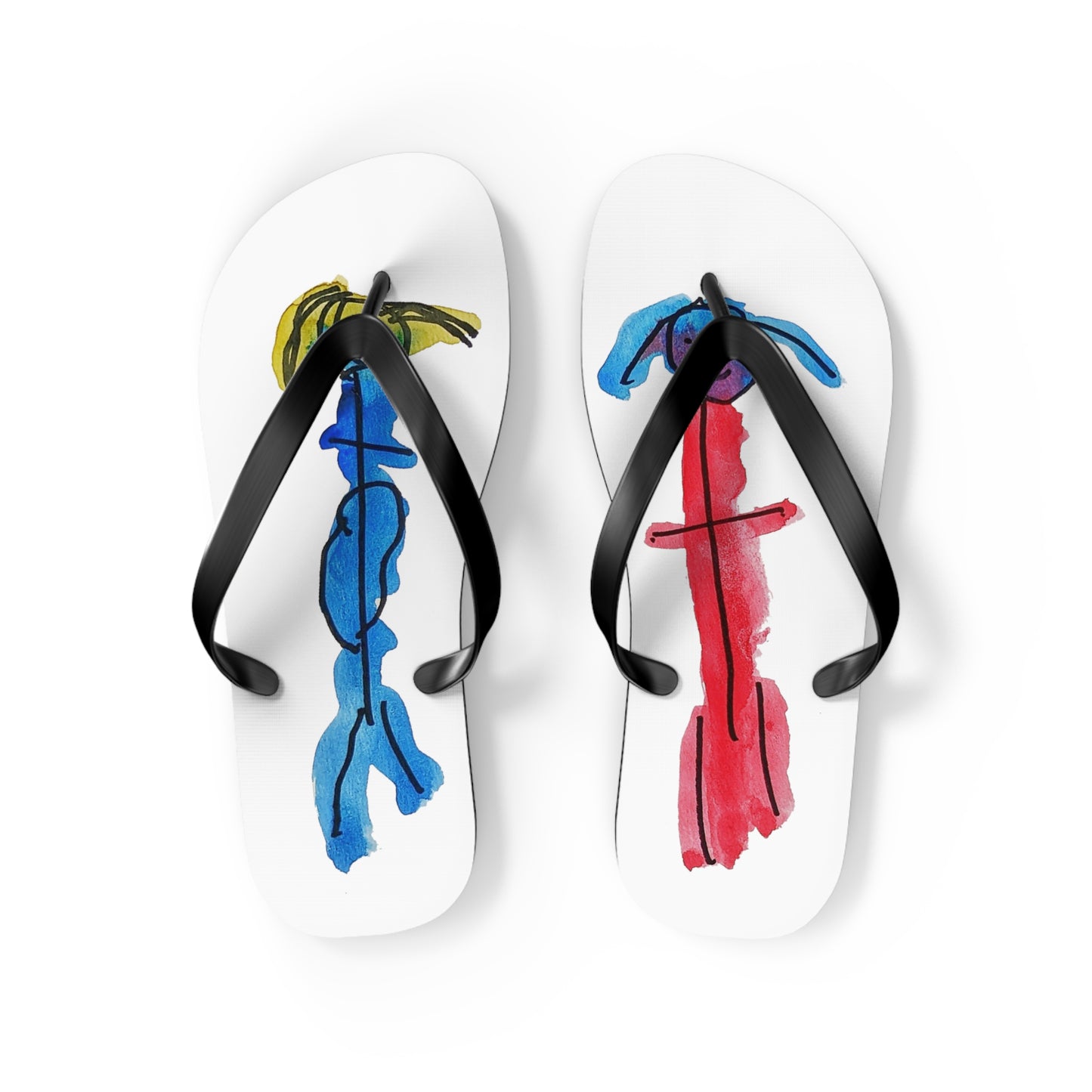 Watercolor Friends Flip Flops