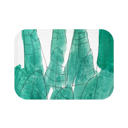 Watercolor Leaves Bath Mat