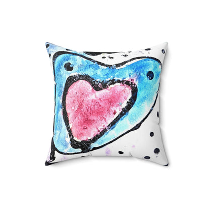 Watercolor Hearts Square Pillow