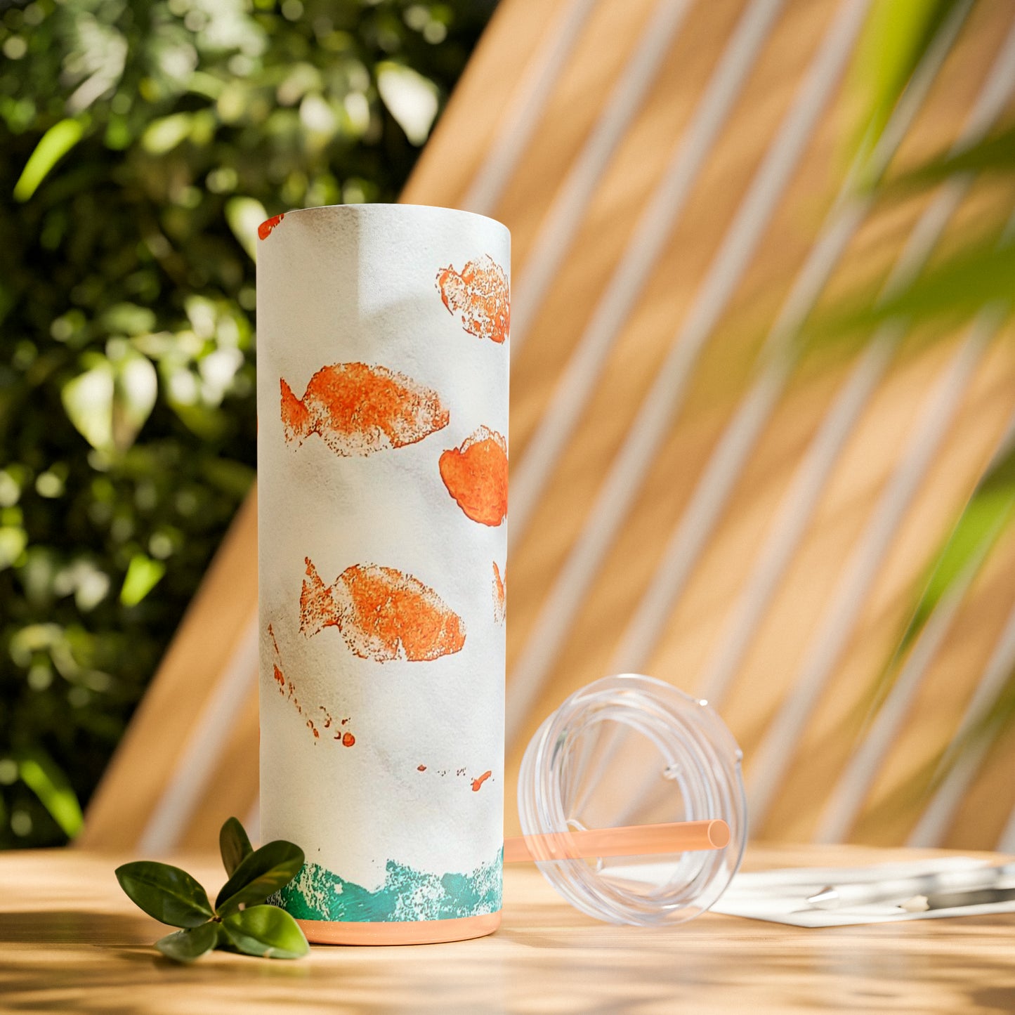 Goldfish Skinny Tumbler with Straw, 20oz