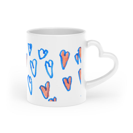 Hearts on Hearts on Heart-Shaped Mug