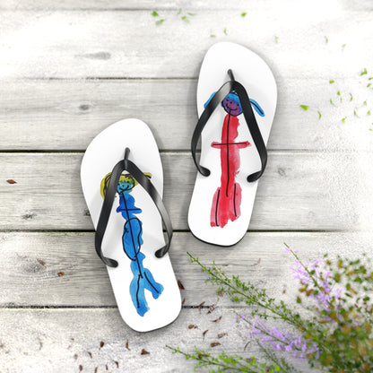 Watercolor Friends Flip Flops